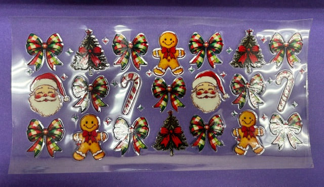 Decal - Checkered Bow Christmas