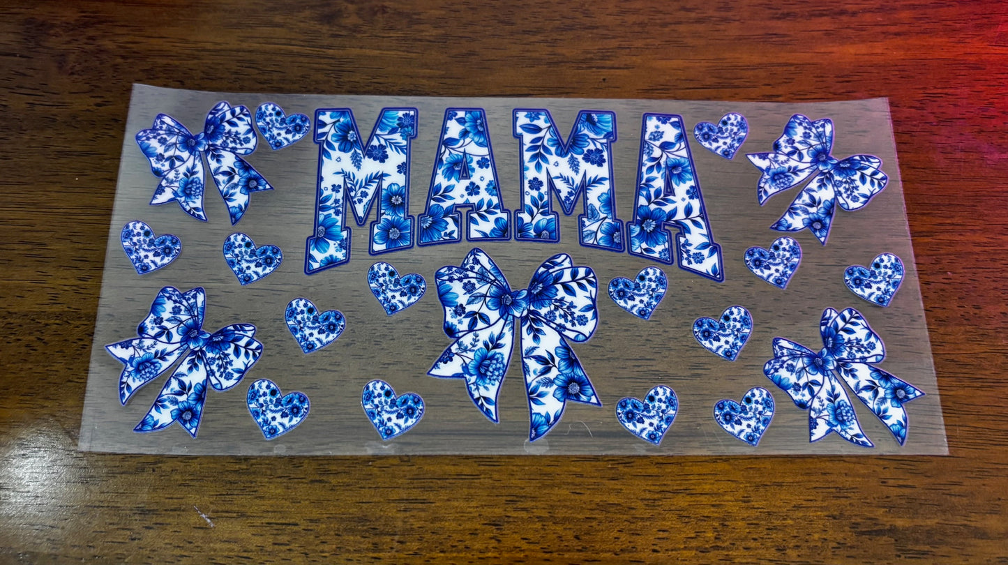 Decal - Mama Blue Bows