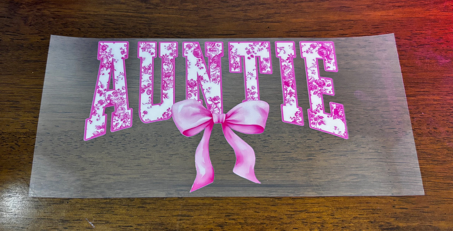 Decal - Auntie Pink Bow