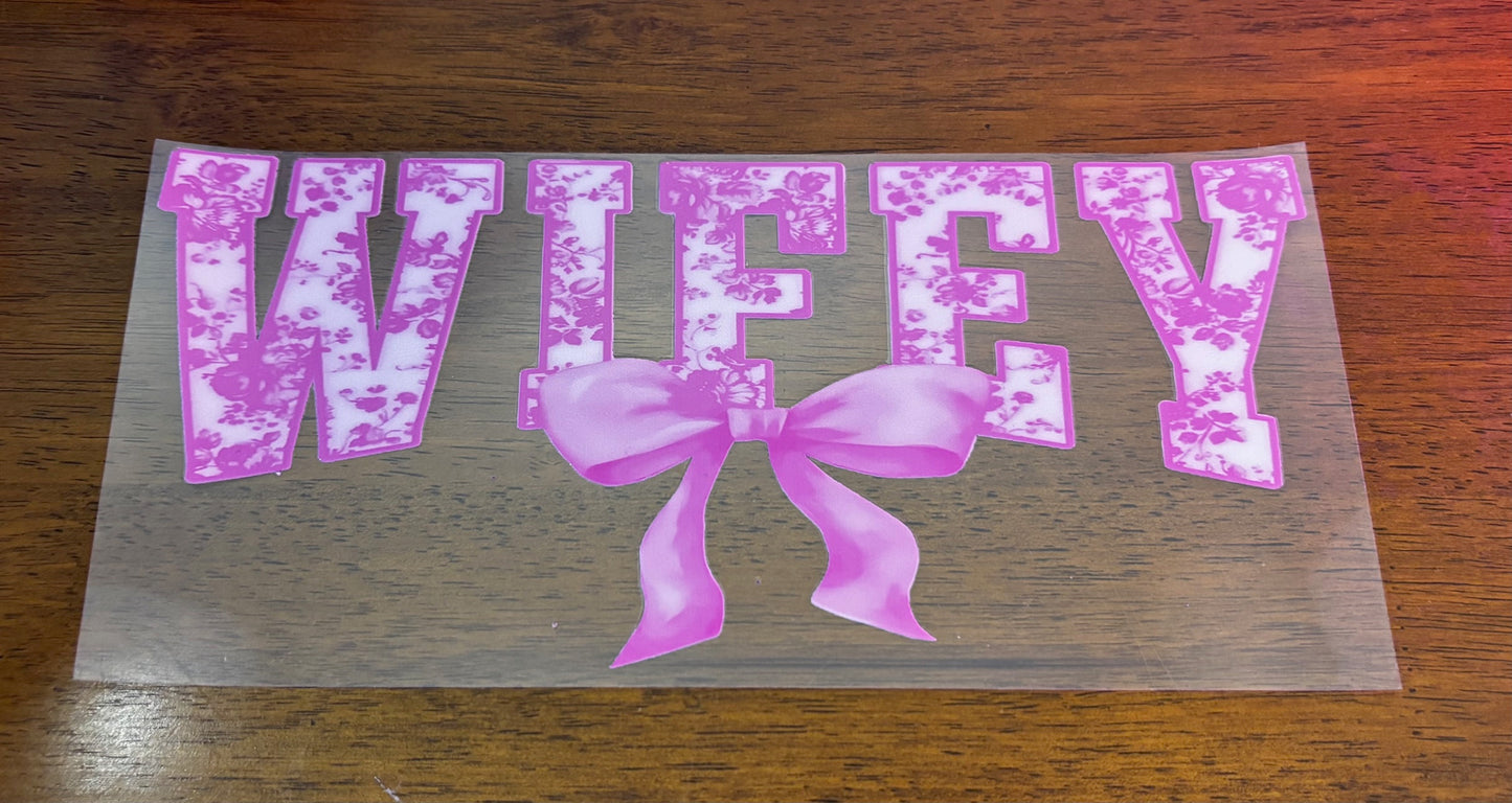 Decal - Wifey Pink Bow