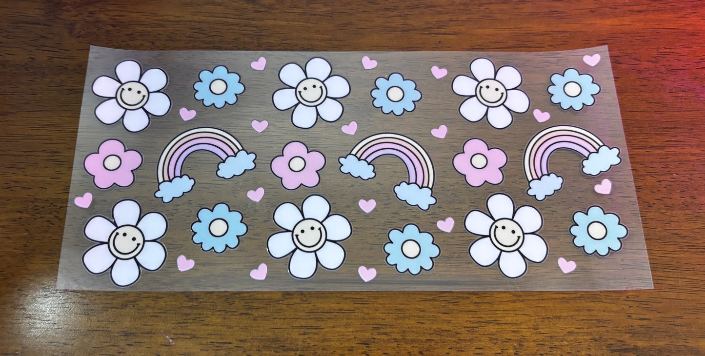 Decal - Flowers Rainbows