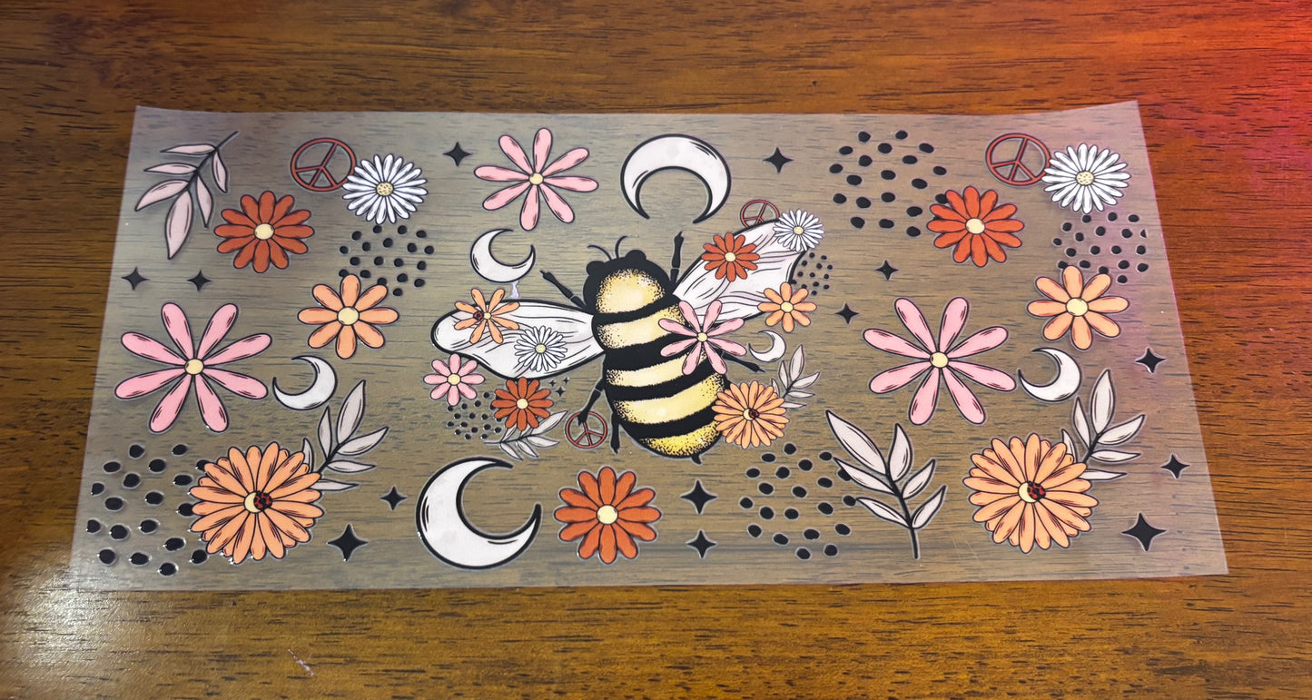 Decal - Bee & Flowers
