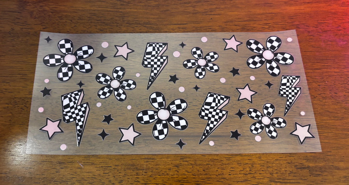 Decal - Checkered Flowers