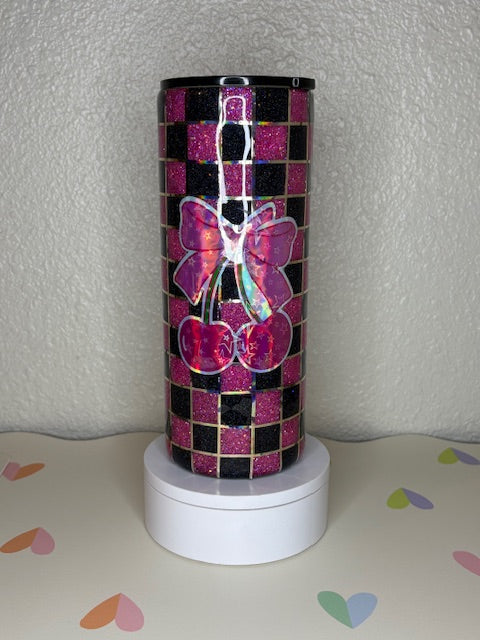 Cherry Checkered - 25oz Stainless Steel