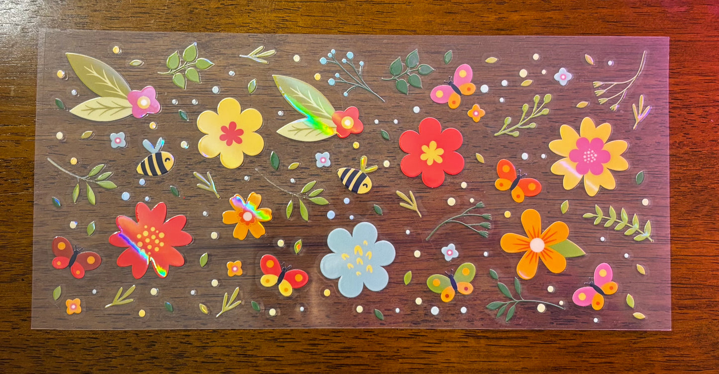 Decal - Flower Bee  HOLOGRAPHIC
