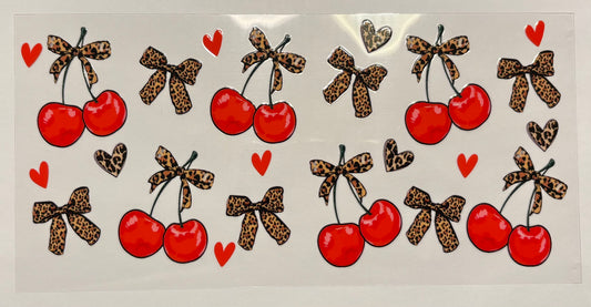Decal - Cherry Leopard Bows