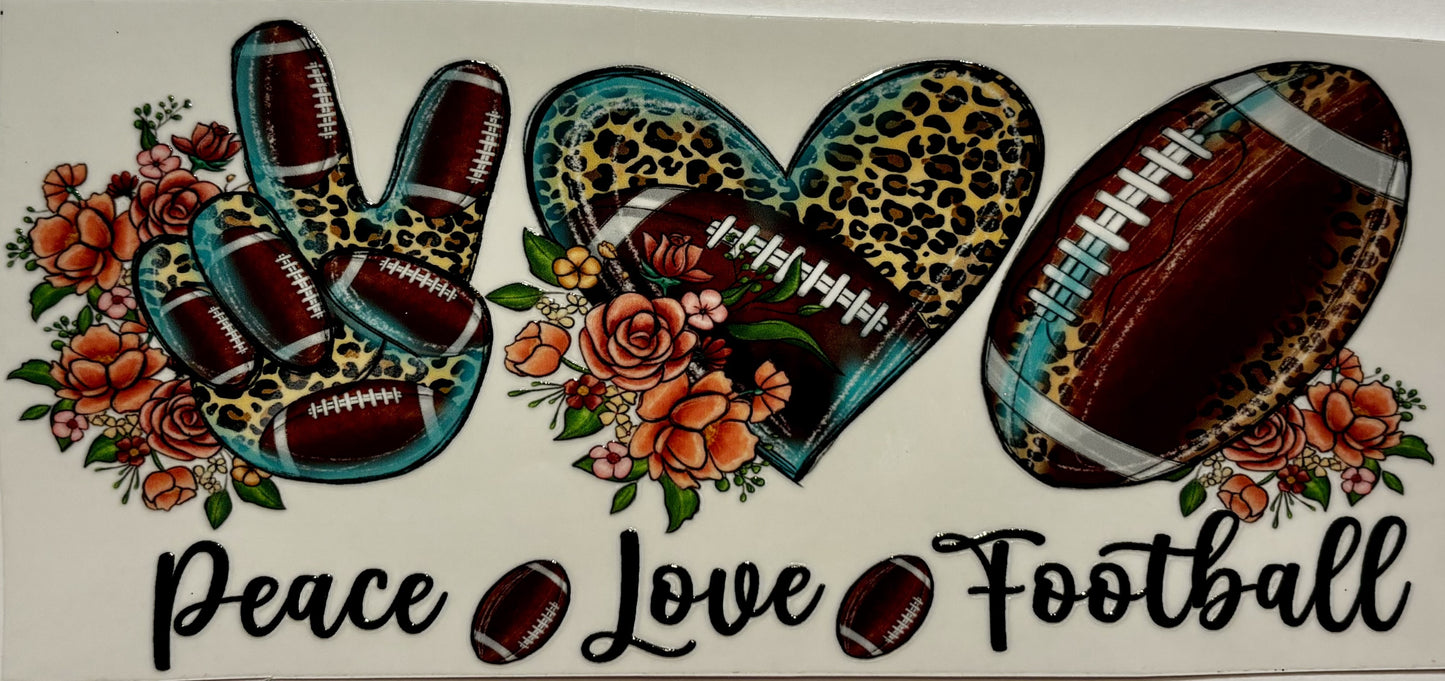 Decal - Peace Love Football