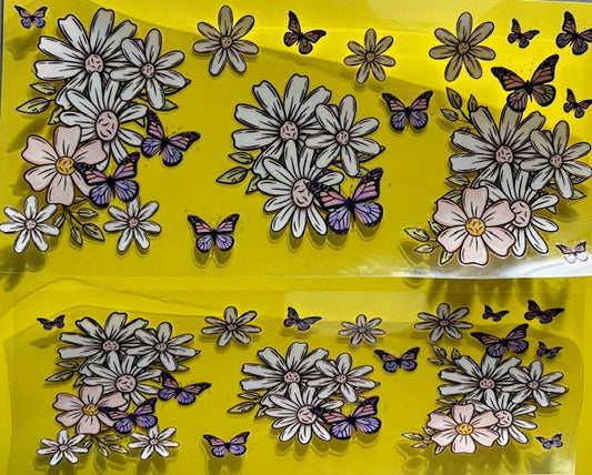 Decal - White Purple Pink Flowers
