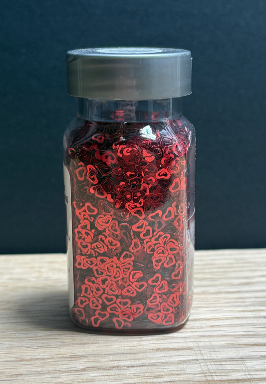 Glitter - Red Open Hearts
