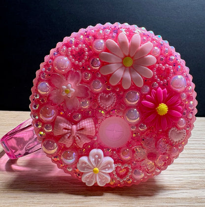Pink Hearts - 20oz Glass w/ Decorated Lid