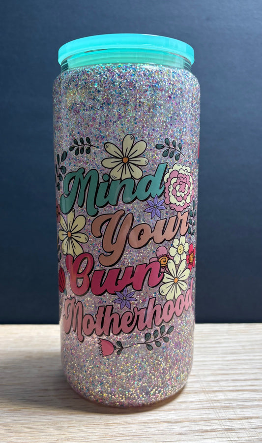 Mind Your Own - 20oz Glass w/ Colored Lid