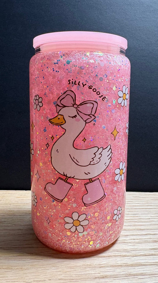 Goose - 16oz Glass w/ Colored Lid