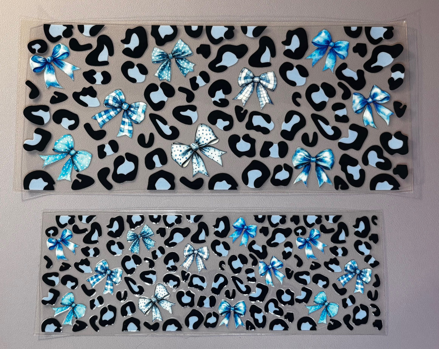 Decal - Blue Cheetah Bows