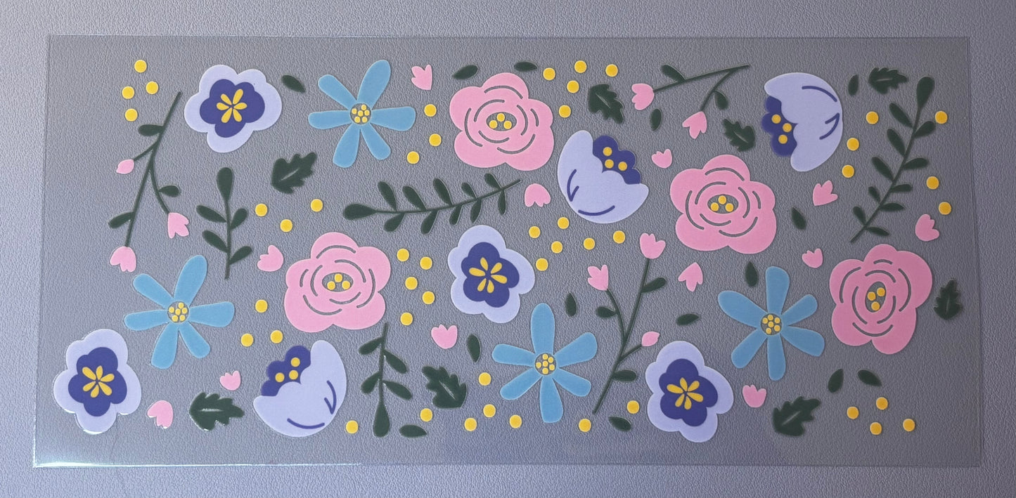 Decal - Pink Purple Blue Flower Mix