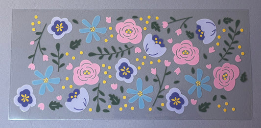 Decal - Pink Purple Blue Flower Mix