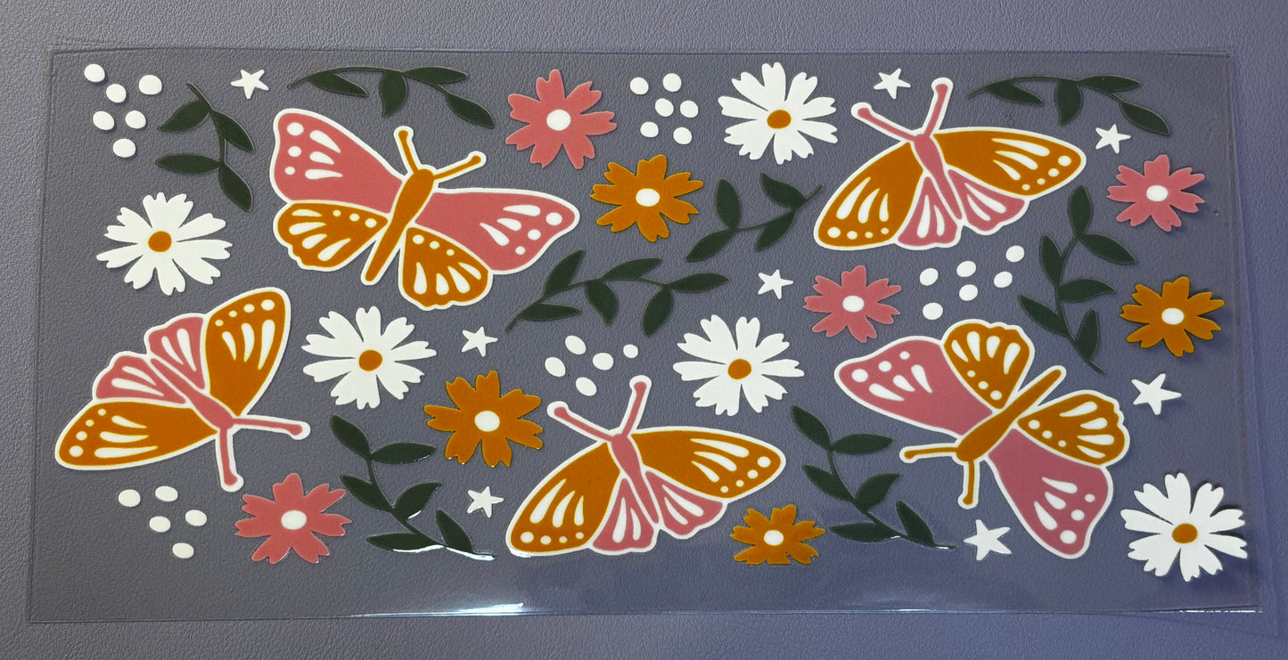 Decal - Pink Orange Butterflies