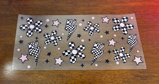 Decal - Checkered Flowers