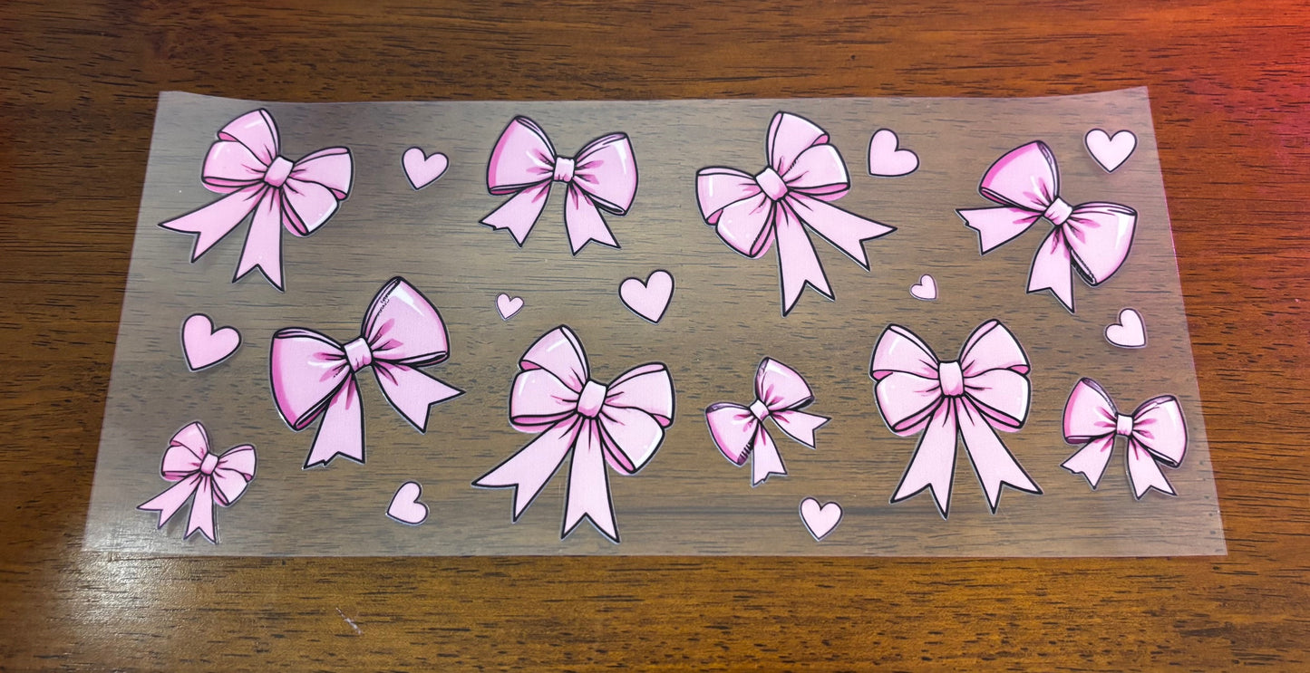 Decal - Pink Bows Hearts