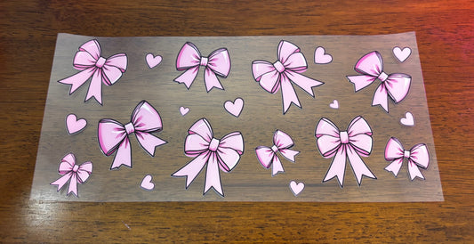 Decal - Pink Bows Hearts