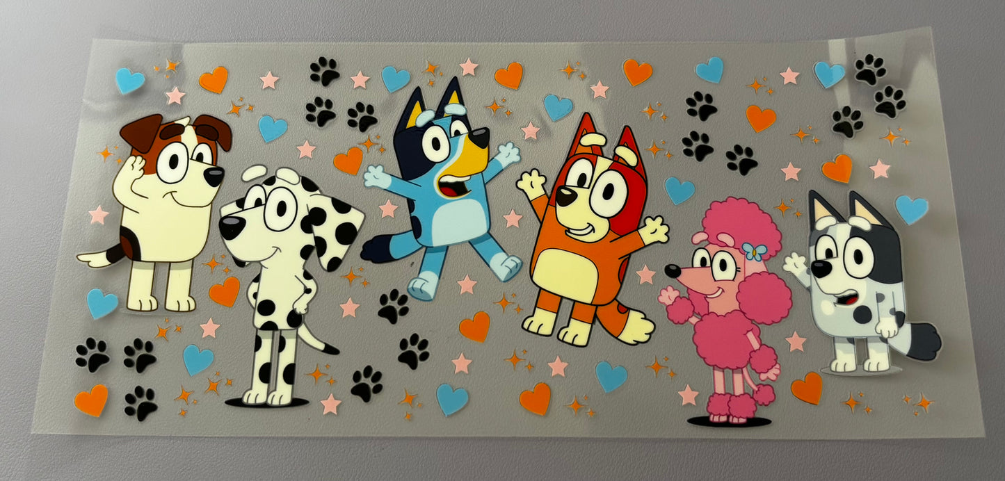 Decal - Blue Dog Family
