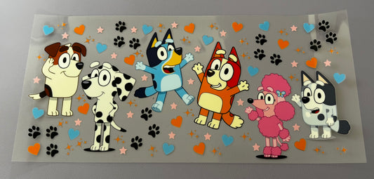 Decal - Blue Dog Family