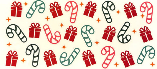 Decal - Candy Cane & Presents