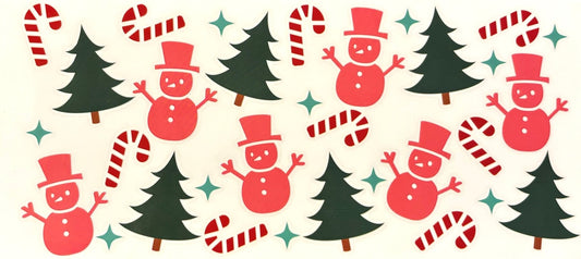 Decal - Pink Snowmen