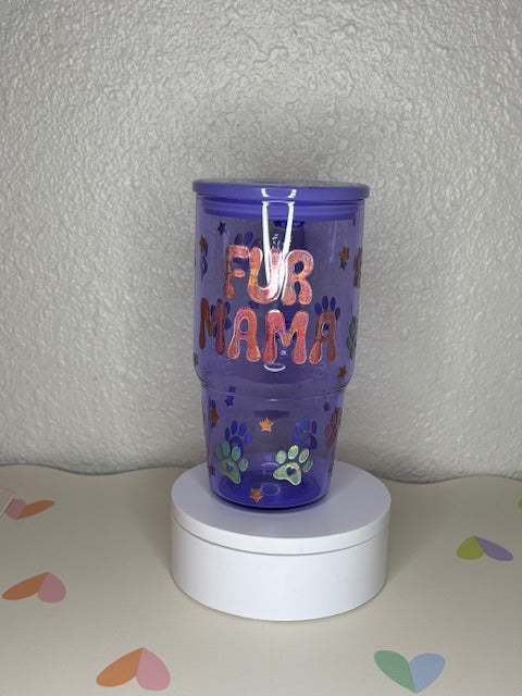Fur Mama - 20oz Glass w/ Decorated Lid