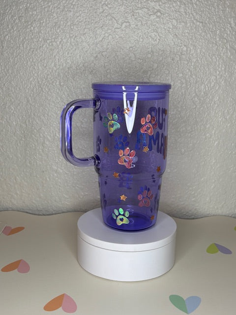 Fur Mama - 20oz Glass w/ Decorated Lid
