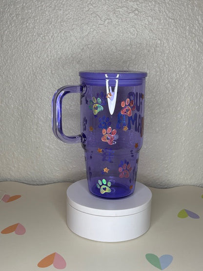 Fur Mama - 20oz Glass w/ Decorated Lid