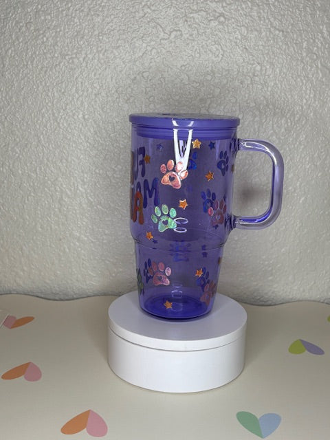 Fur Mama - 20oz Glass w/ Decorated Lid