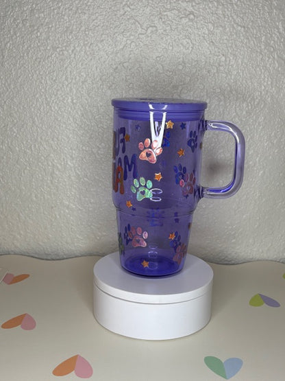 Fur Mama - 20oz Glass w/ Decorated Lid
